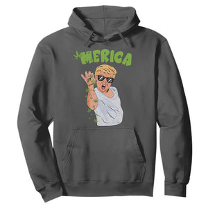 Trump Bae Smoking Weed Cannabis Hoodie Merica Funny Marijuana Bud Stoner 420 Gift TS10 Dark Heather Print Your Wear