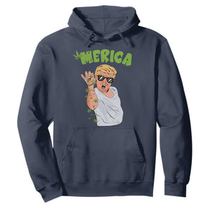 Trump Bae Smoking Weed Cannabis Hoodie Merica Funny Marijuana Bud Stoner 420 Gift TS10 Navy Print Your Wear