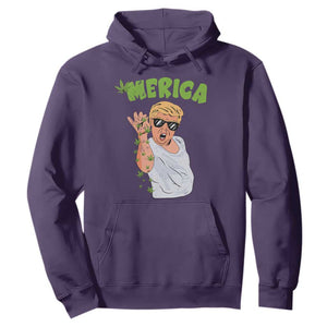 Trump Bae Smoking Weed Cannabis Hoodie Merica Funny Marijuana Bud Stoner 420 Gift TS10 Purple Print Your Wear