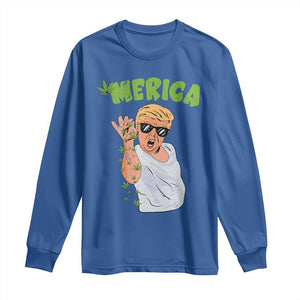 Trump Bae Smoking Weed Cannabis Long Sleeve Shirt Merica Funny Marijuana Bud Stoner 420 Gift TS10 Royal Blue Print Your Wear