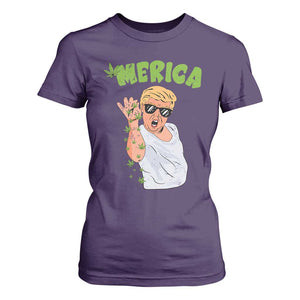 Trump Bae Smoking Weed Cannabis T Shirt For Women Merica Funny Marijuana Bud Stoner 420 Gift TS10 Purple Print Your Wear