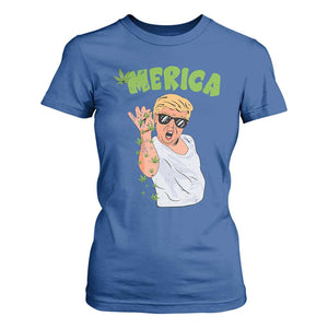 Trump Bae Smoking Weed Cannabis T Shirt For Women Merica Funny Marijuana Bud Stoner 420 Gift TS10 Royal Blue Print Your Wear