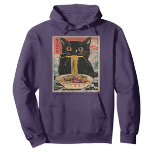 Japanese Ramen Hoodie Funny Graphic Tees Foodies Kawaii Cat Anime Gifts TS10 Purple Print Your Wear