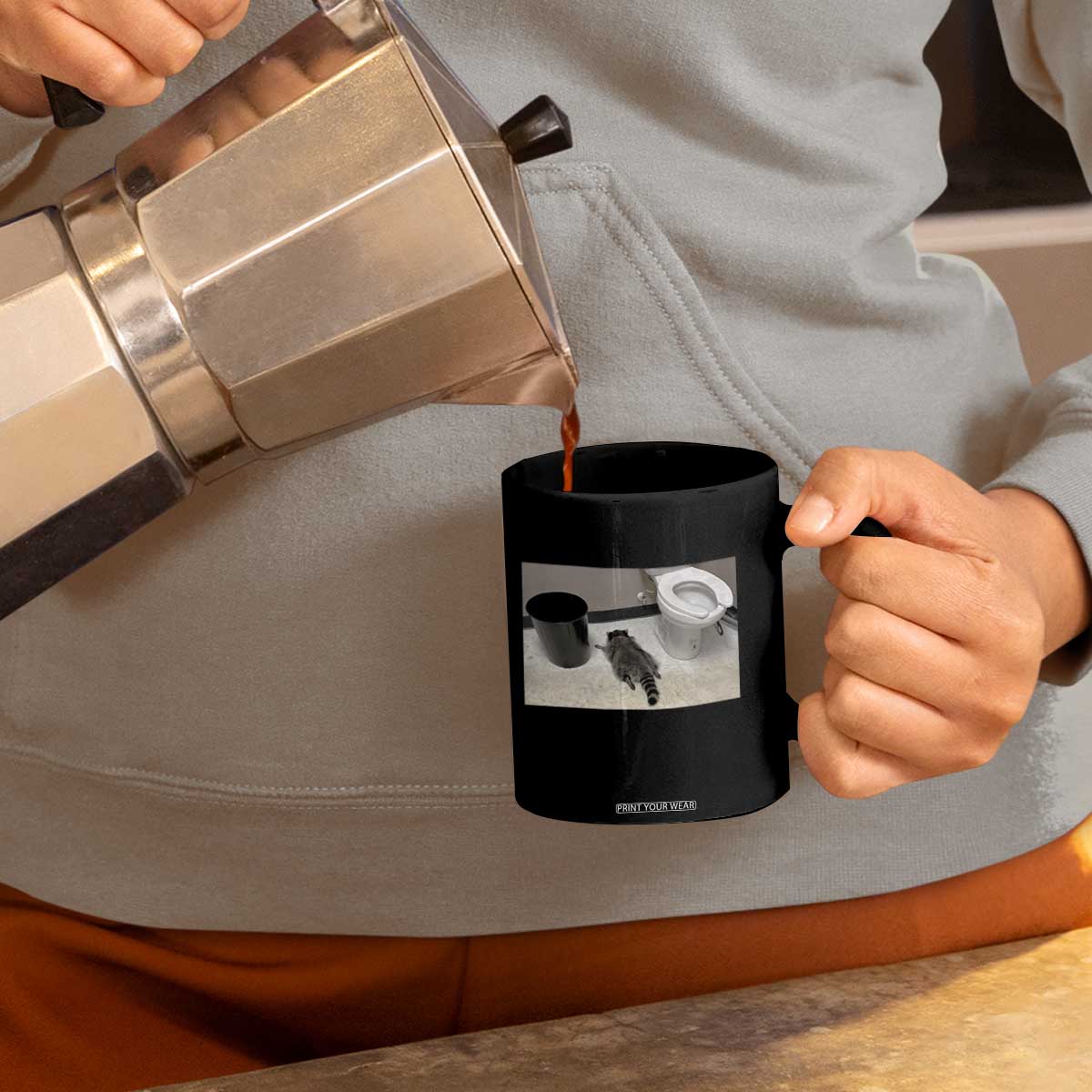 Funny Drunk Raccoon Coffee Mug Vintage Liquor Store Trash Panda Memes TS10 Print Your Wear