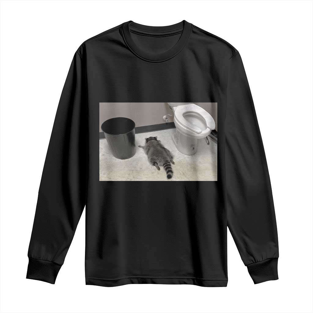 Funny Drunk Raccoon Long Sleeve Shirt Vintage Liquor Store Trash Panda Memes TS10 Black Print Your Wear