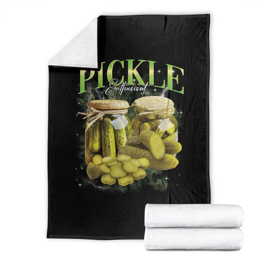 Pickle Lovers Throw Blanket Retro Pickle Enthusiast Vintage 90s Graphic TS10 Black Print Your Wear