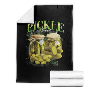 Pickle Lovers Throw Blanket Retro Pickle Enthusiast Vintage 90s Graphic TS10 Black Print Your Wear