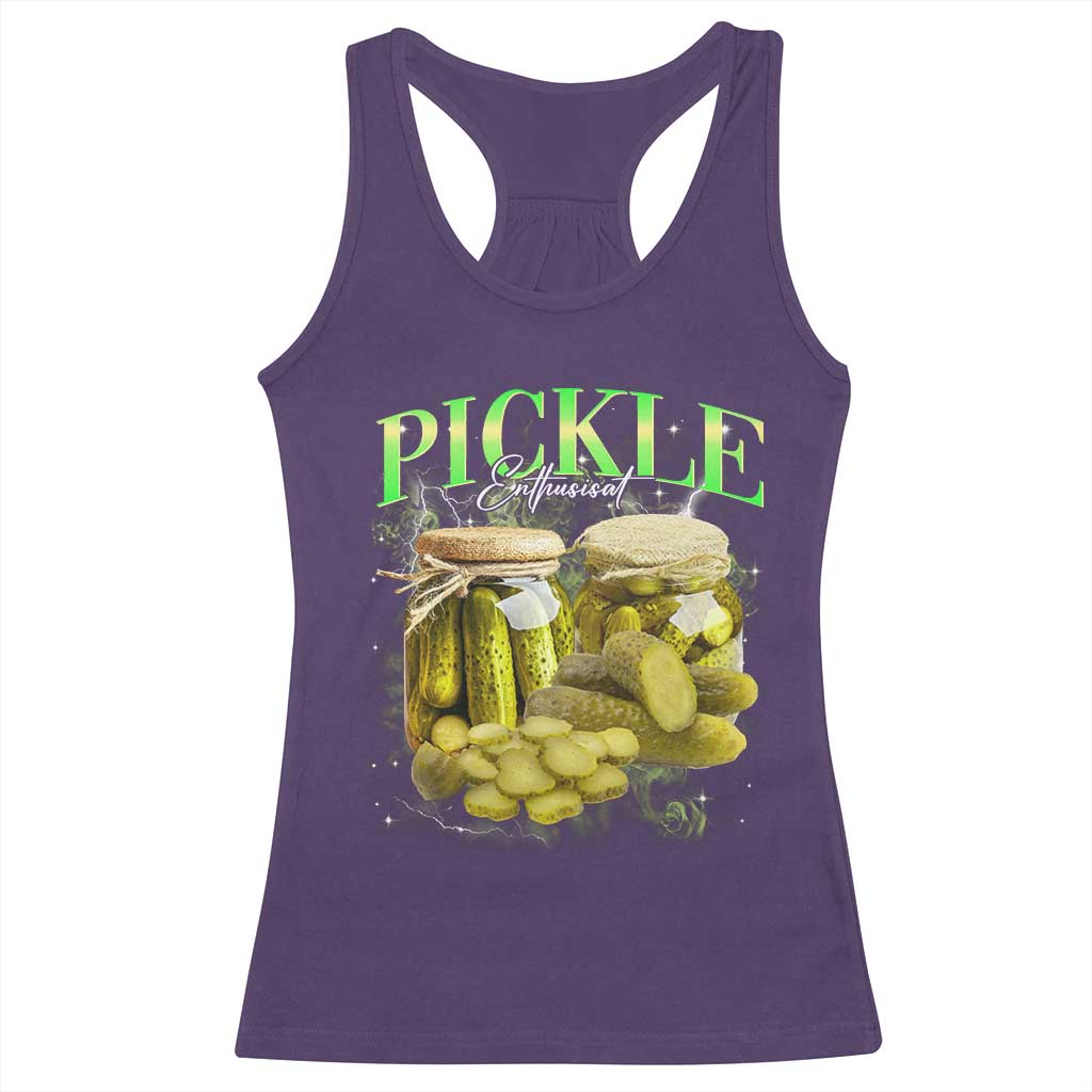 Pickle Lovers Racerback Tank Top Retro Pickle Enthusiast Vintage 90s Graphic TS10 Purple Print Your Wear