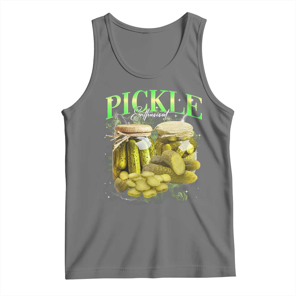 Pickle Lovers Tank Top Retro Pickle Enthusiast Vintage 90s Graphic TS10 Black Heather Print Your Wear
