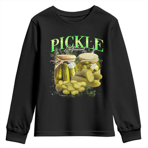 Pickle Lovers Youth Sweatshirt Retro Pickle Enthusiast Vintage 90s Graphic TS10 Black Print Your Wear