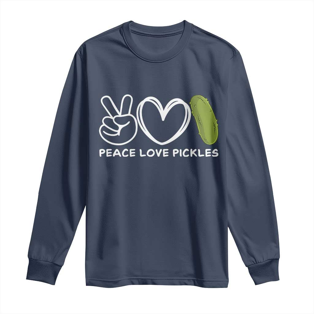 Peace Love Pickles Long Sleeve Shirt TS10 Navy Print Your Wear