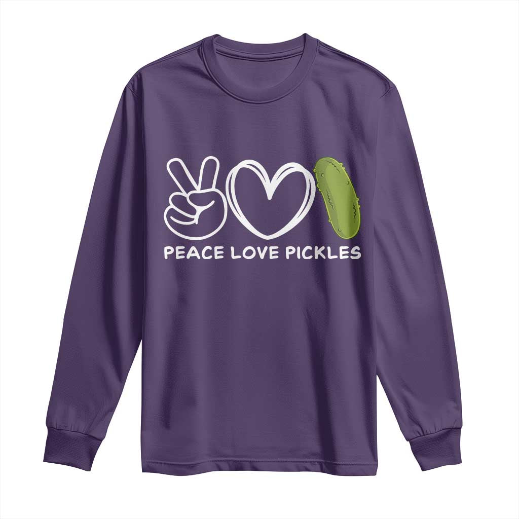 Peace Love Pickles Long Sleeve Shirt TS10 Purple Print Your Wear