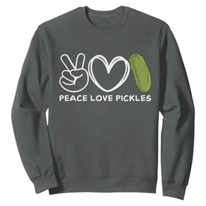 Peace Love Pickles Sweatshirt TS10 Dark Heather Print Your Wear