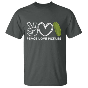 Peace Love Pickles T Shirt TS10 Dark Heather Print Your Wear