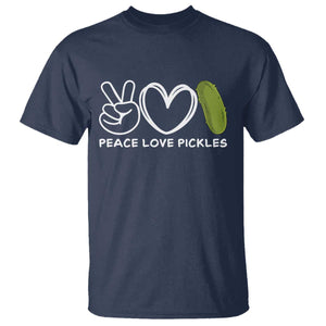 Peace Love Pickles T Shirt TS10 Navy Print Your Wear