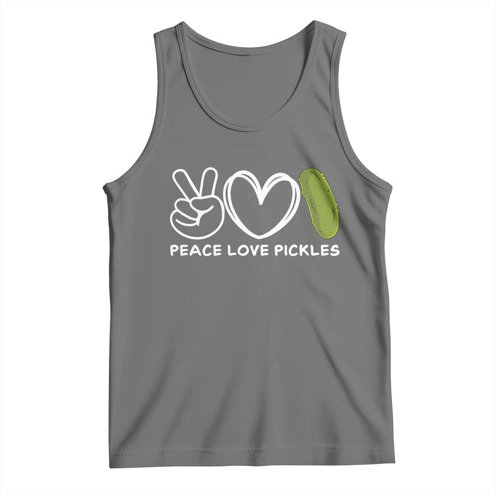 Peace Love Pickles Tank Top TS10 Black Heather Print Your Wear