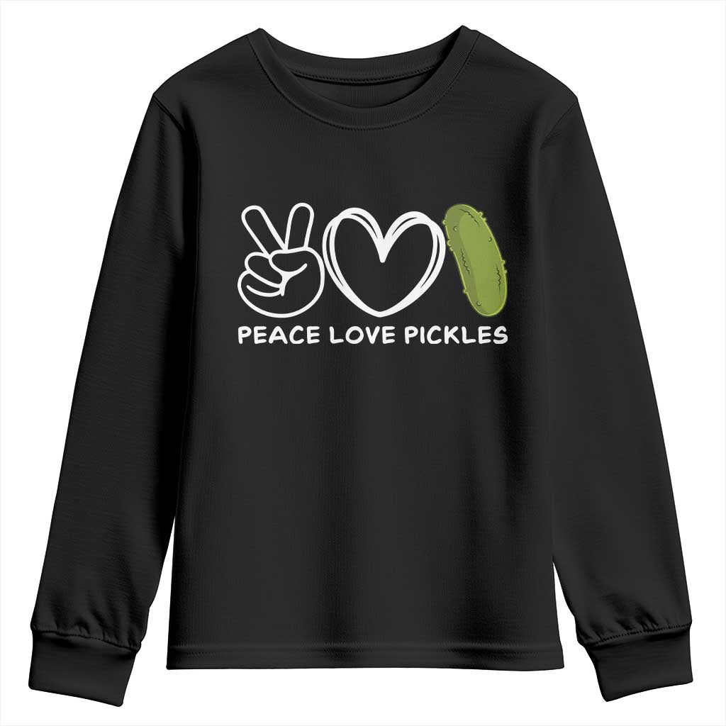 Peace Love Pickles Youth Sweatshirt TS10 Black Print Your Wear