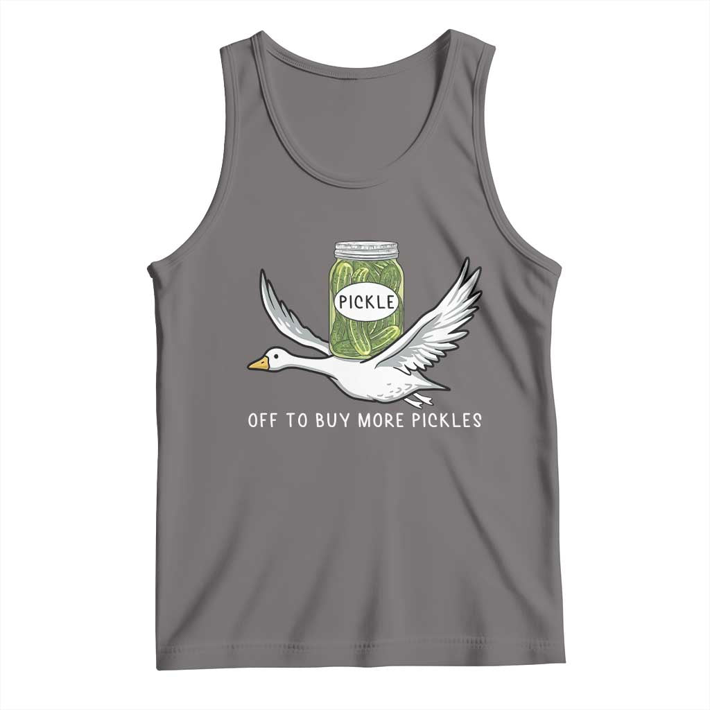Silly Goose Pickle Lovers Tank Top Off To Buy More Pickles TS10 Deep Heather Print Your Wear
