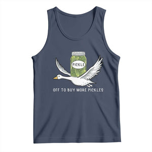 Silly Goose Pickle Lovers Tank Top Off To Buy More Pickles TS10 Navy Print Your Wear