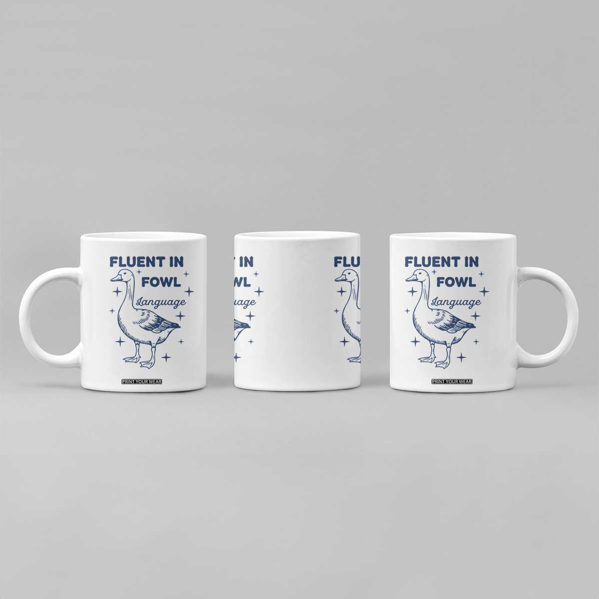 Fluent In FOWL Language Coffee Mug Vintage 90s Funny Duck Meme TS10 Print Your Wear