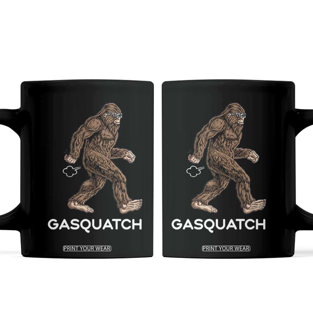 Funny Bigfoot Coffee Mug Gasquatch Gassy Sasquatch Fart Meme TS10 Black Print Your Wear