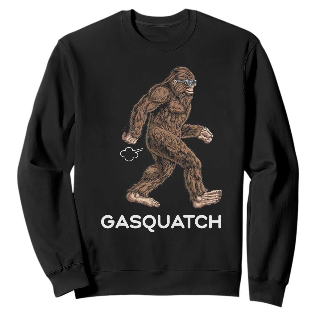 Funny Bigfoot Sweatshirt Gasquatch Gassy Sasquatch Fart Meme TS10 Black Print Your Wear