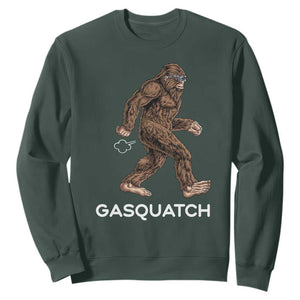 Funny Bigfoot Sweatshirt Gasquatch Gassy Sasquatch Fart Meme TS10 Dark Forest Green Print Your Wear
