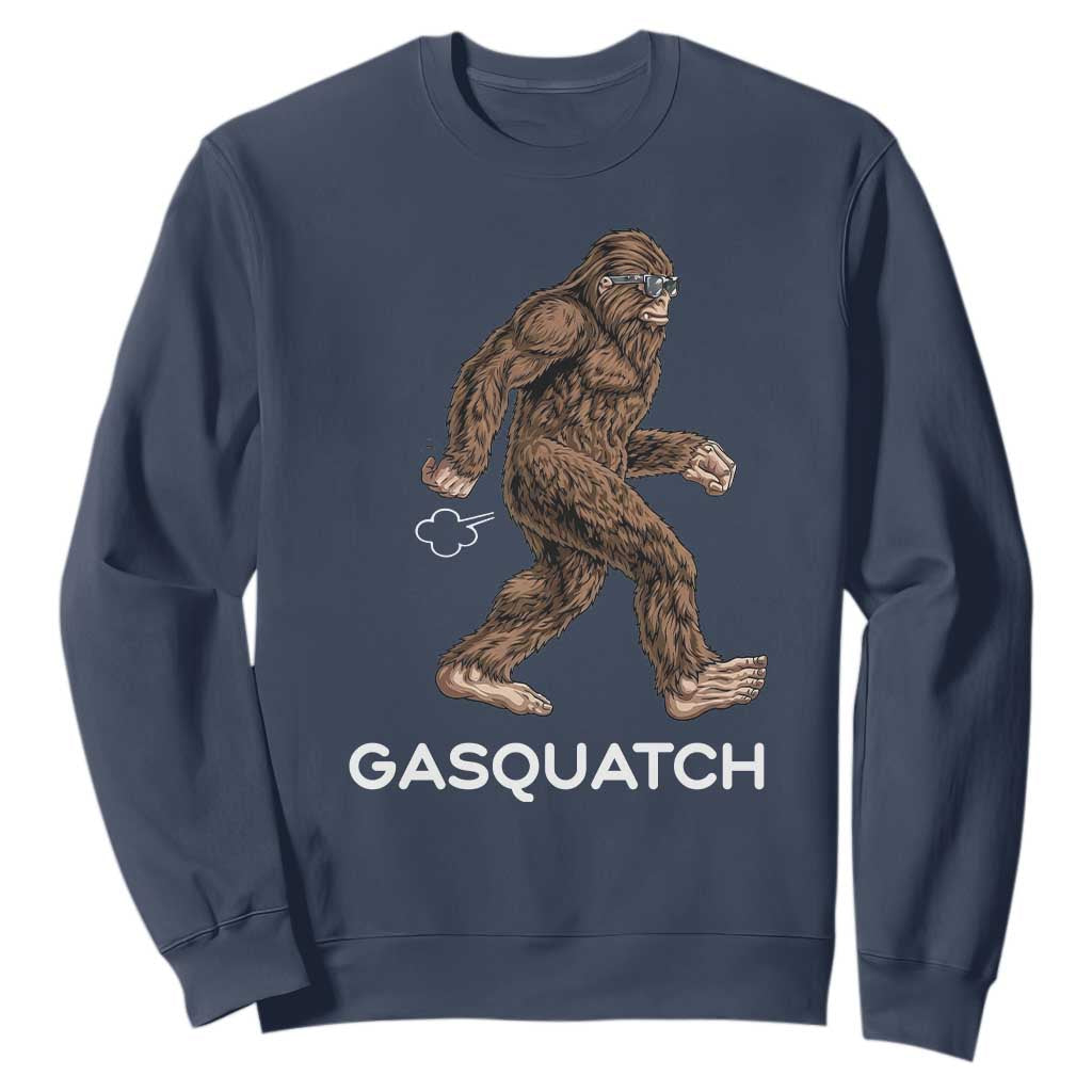 Funny Bigfoot Sweatshirt Gasquatch Gassy Sasquatch Fart Meme TS10 Navy Print Your Wear