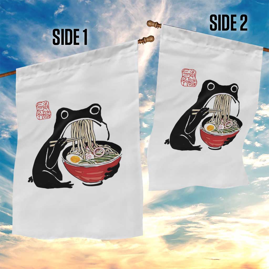 Funny Grumpy Frog Ramen Garden Flag Sumi-e Kawaii Ink Painting Japanese TS10 Print Your Wear