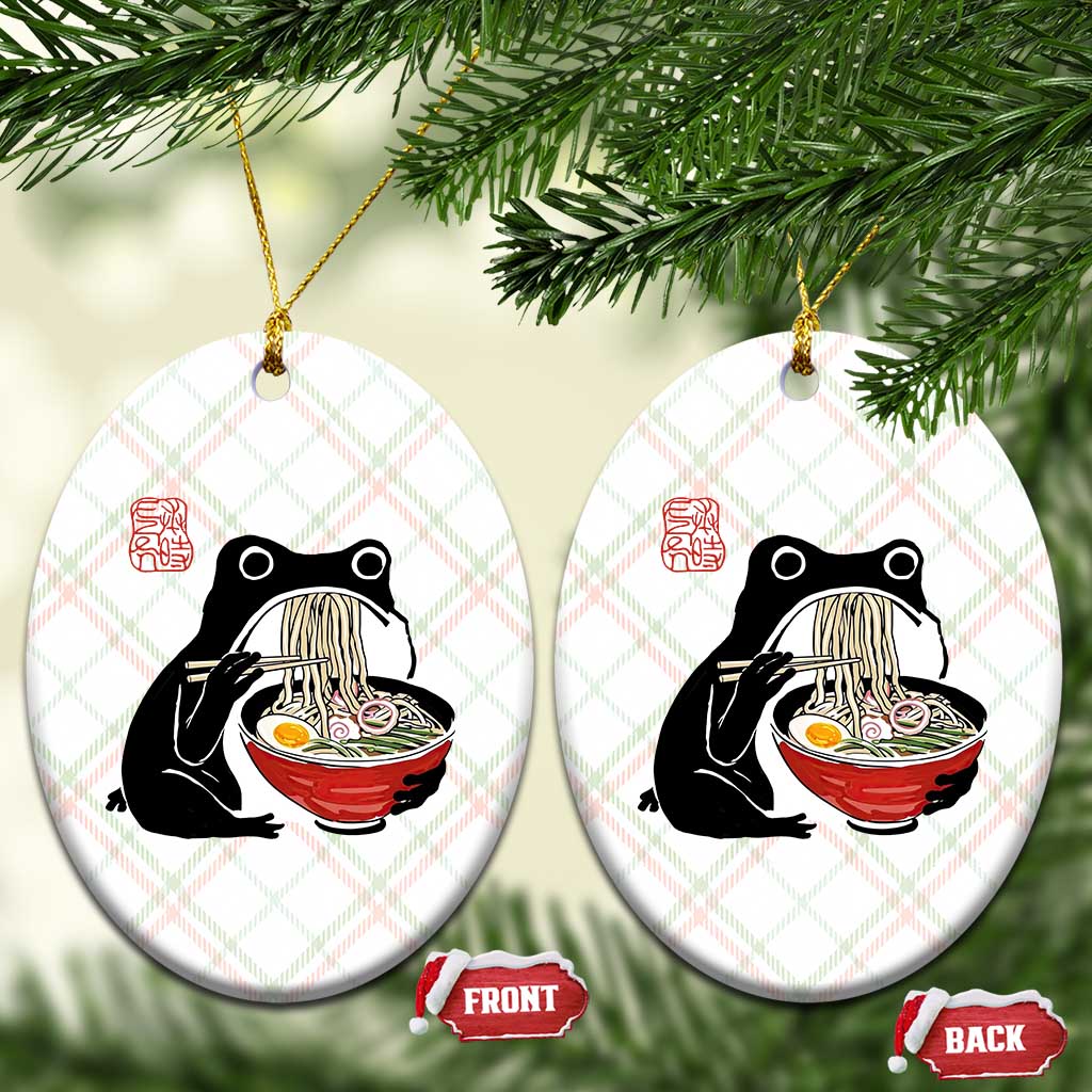 Funny Grumpy Frog Ramen Ceramic Ornament Sumi-e Kawaii Ink Painting Japanese TS10 Print Your Wear