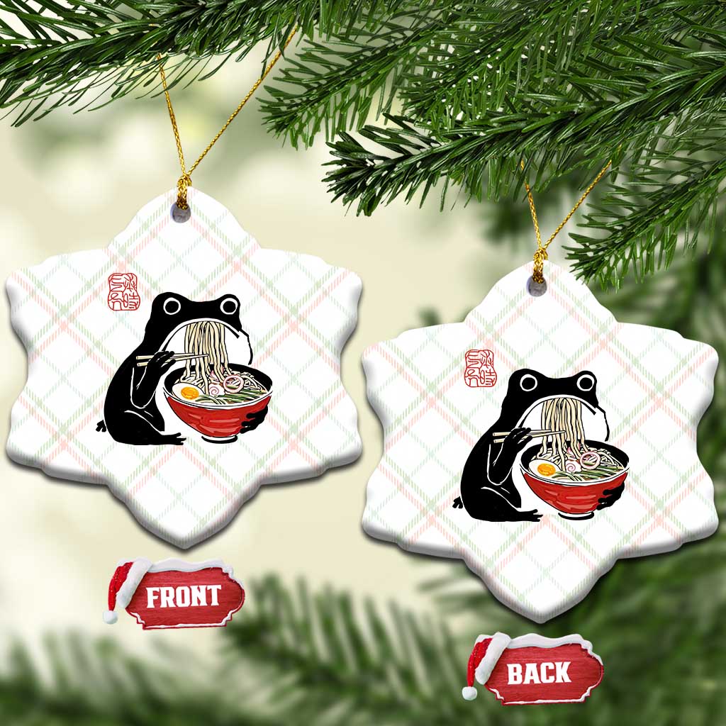 Funny Grumpy Frog Ramen Ceramic Ornament Sumi-e Kawaii Ink Painting Japanese TS10 Print Your Wear