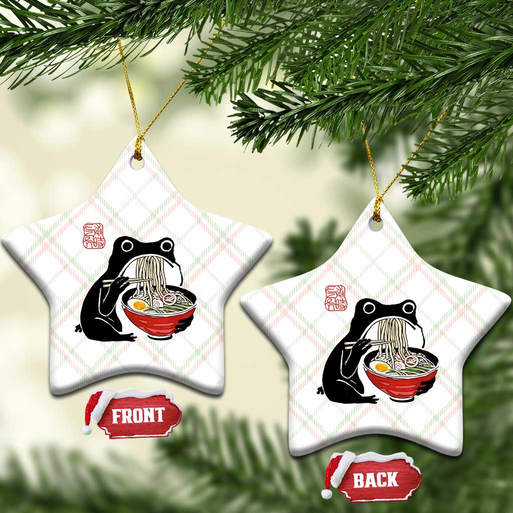 Funny Grumpy Frog Ramen Ceramic Ornament Sumi-e Kawaii Ink Painting Japanese TS10 Print Your Wear