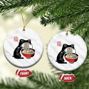 Funny Grumpy Frog Ramen Ceramic Ornament Sumi-e Kawaii Ink Painting Japanese TS10 1pc White Marble Print Your Wear