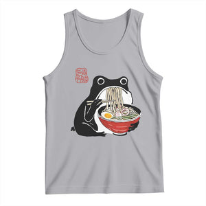 Funny Grumpy Frog Ramen Tank Top Sumi-e Kawaii Ink Painting Japanese TS10 Athletic Heather Print Your Wear
