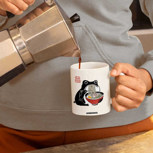 Funny Grumpy Frog Ramen Coffee Mug Sumi-e Kawaii Ink Painting Japanese TS10 Print Your Wear