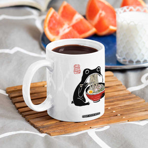 Funny Grumpy Frog Ramen Coffee Mug Sumi-e Kawaii Ink Painting Japanese TS10 Print Your Wear