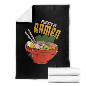Powered by Ramen Throw Blanket Japanese Love Anime Noodles TS10 Black Print Your Wear