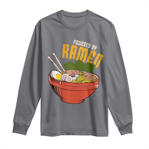 Powered by Ramen Long Sleeve Shirt Japanese Love Anime Noodles TS10 Charcoal Print Your Wear
