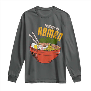 Powered by Ramen Long Sleeve Shirt Japanese Love Anime Noodles TS10 Dark Heather Print Your Wear
