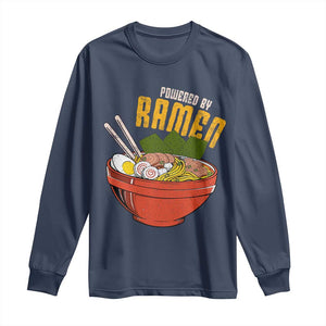 Powered by Ramen Long Sleeve Shirt Japanese Love Anime Noodles TS10 Navy Print Your Wear