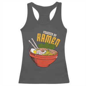 Powered by Ramen Racerback Tank Top Japanese Love Anime Noodles TS10 Dark Heather Print Your Wear