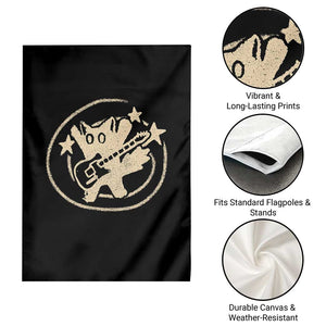 90s Y2K Scary Cat Garden Flag Scared Under Starry Tail Cat Playing Guitar TS10 Print Your Wear