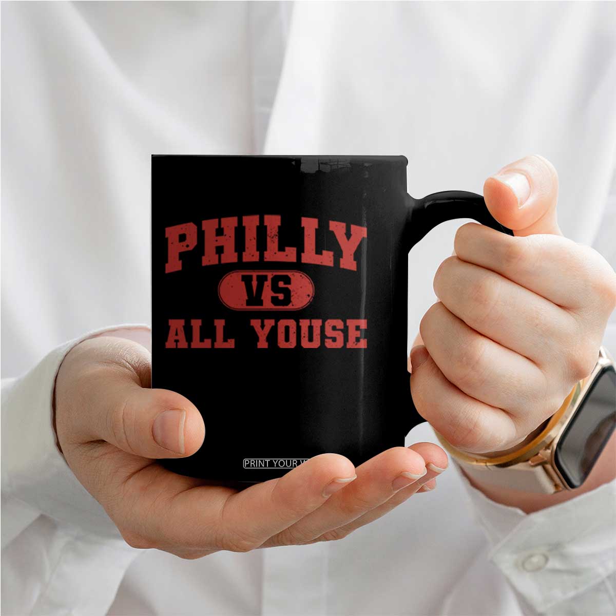 Philly Vs All Youse Coffee Mug Vintage Funny Philadelphia Slang Red TS10 Print Your Wear