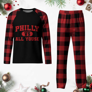 Philly Vs All Youse Plaid Pajama Set Vintage Funny Philadelphia Slang Red TS10 Buffalo Plaid Print Your Wear