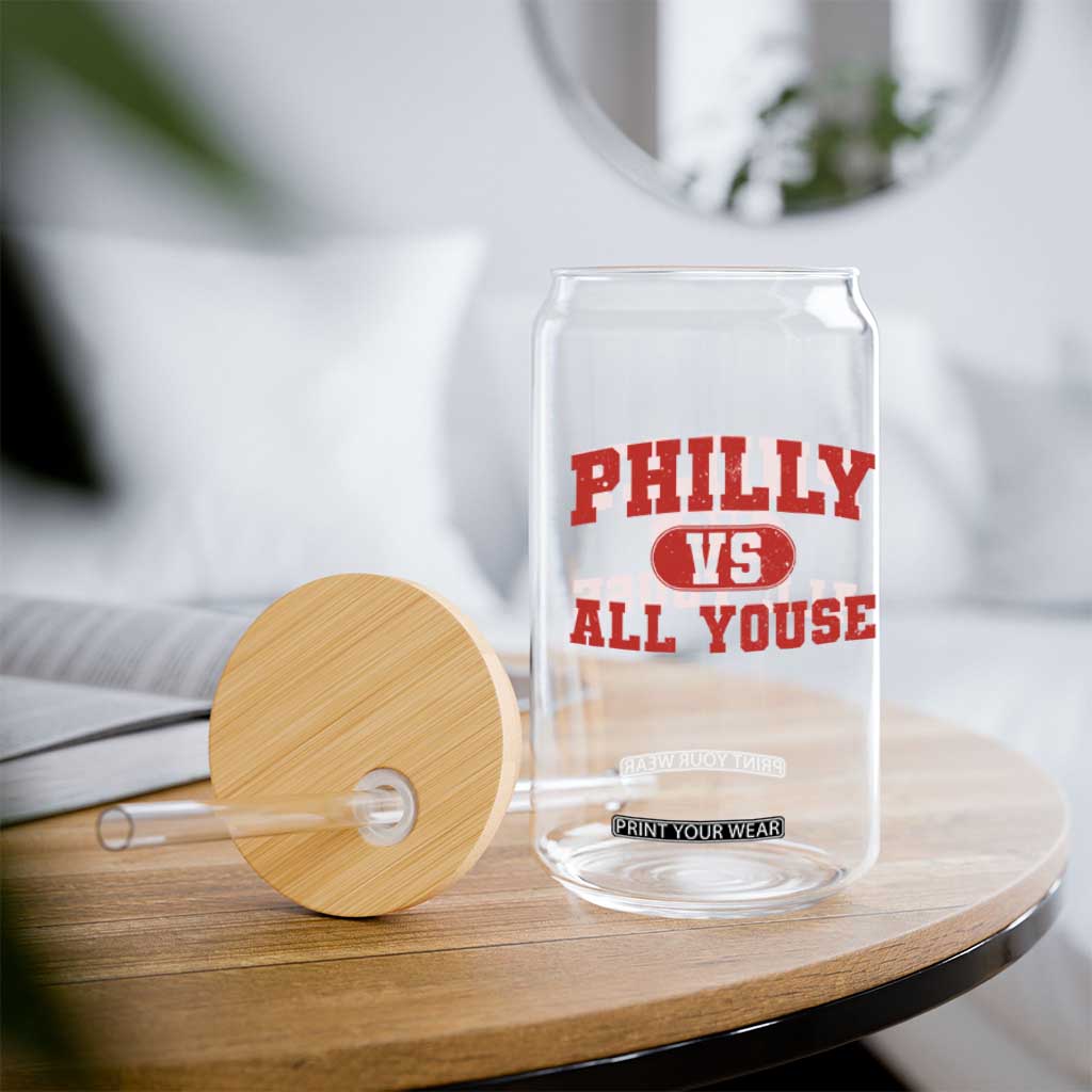 Philly Vs All Youse Glass Can Vintage Funny Philadelphia Slang Red TS10 Print Your Wear