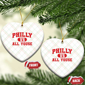 Philly Vs All Youse Ceramic Ornament Vintage Funny Philadelphia Slang Red TS10 Print Your Wear