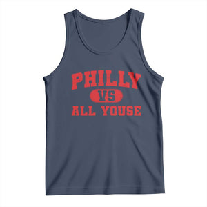 Philly Vs All Youse Tank Top Vintage Funny Philadelphia Slang Red TS10 Navy Print Your Wear