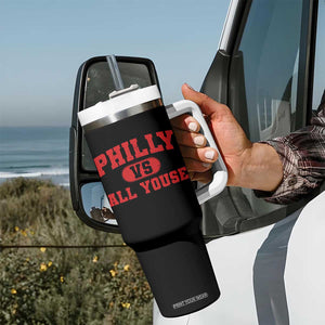 Philly Vs All Youse Tumbler With Handle Vintage Funny Philadelphia Slang Red TS10 Print Your Wear