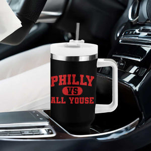 Philly Vs All Youse Tumbler With Handle Vintage Funny Philadelphia Slang Red TS10 Print Your Wear