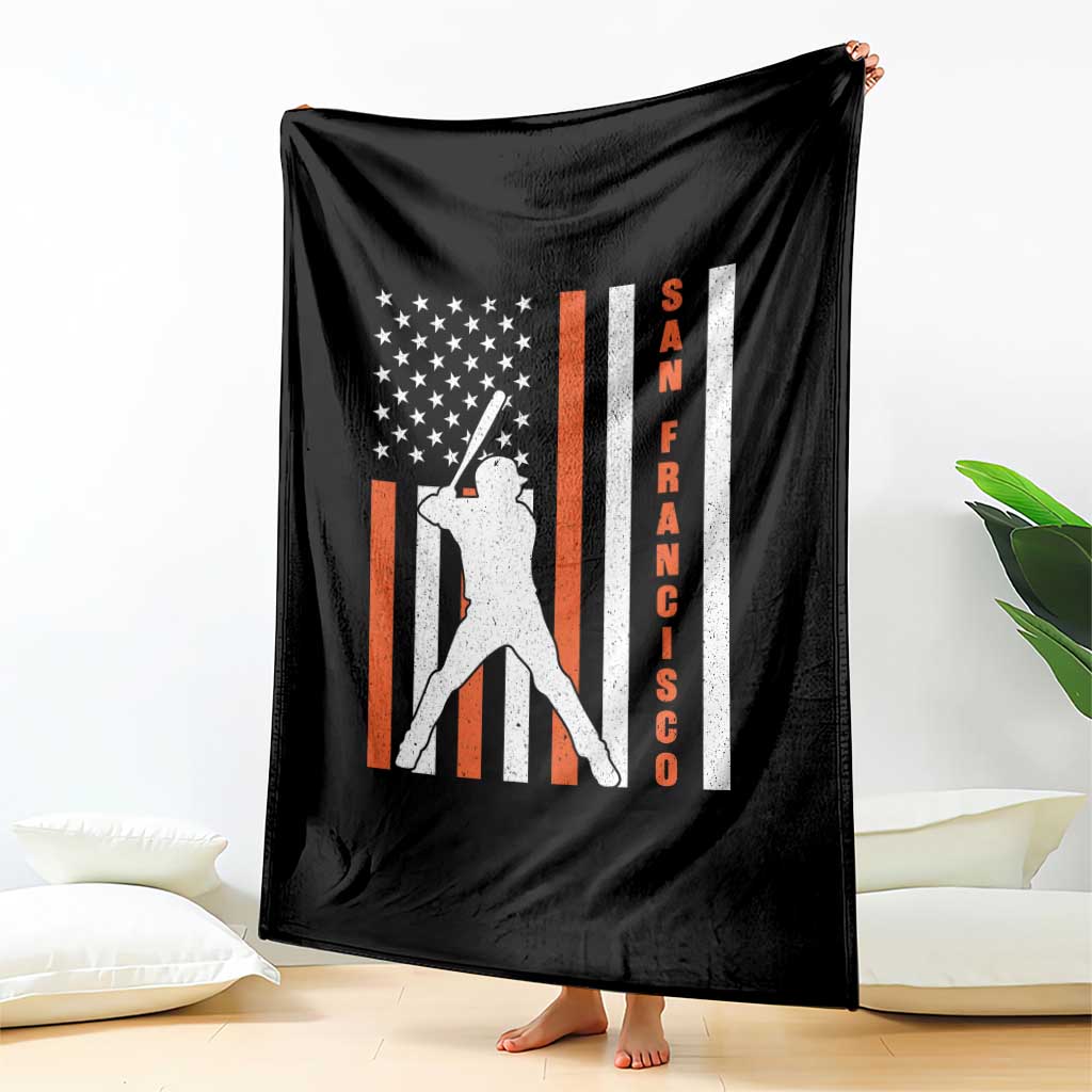Retro San Francisco Throw Blanket Cool Distressed Baseball Fans SF USA Flag TS10 Print Your Wear